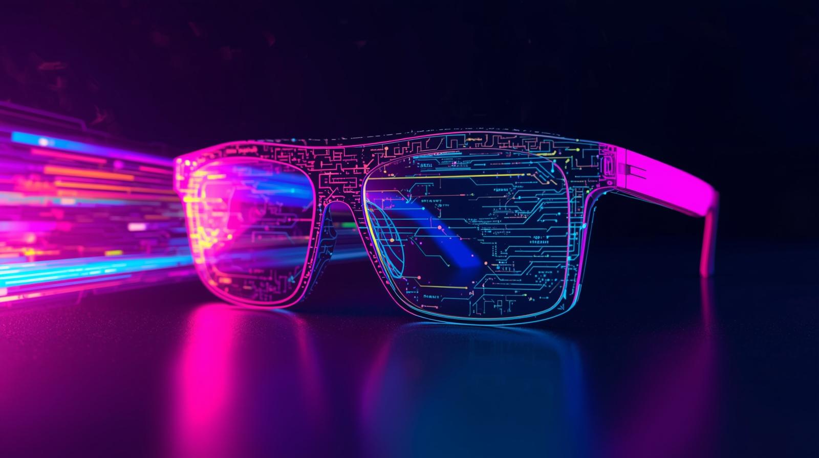 Tactical Talk Vision glasses projecting holographic behavioral data from lenses